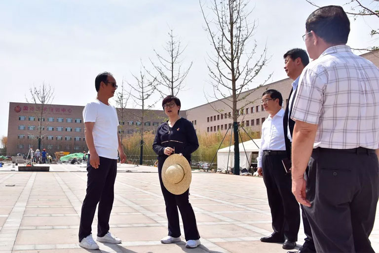 高新区管委会副主任王海若率队到西安国际医学中心召开现场协调会